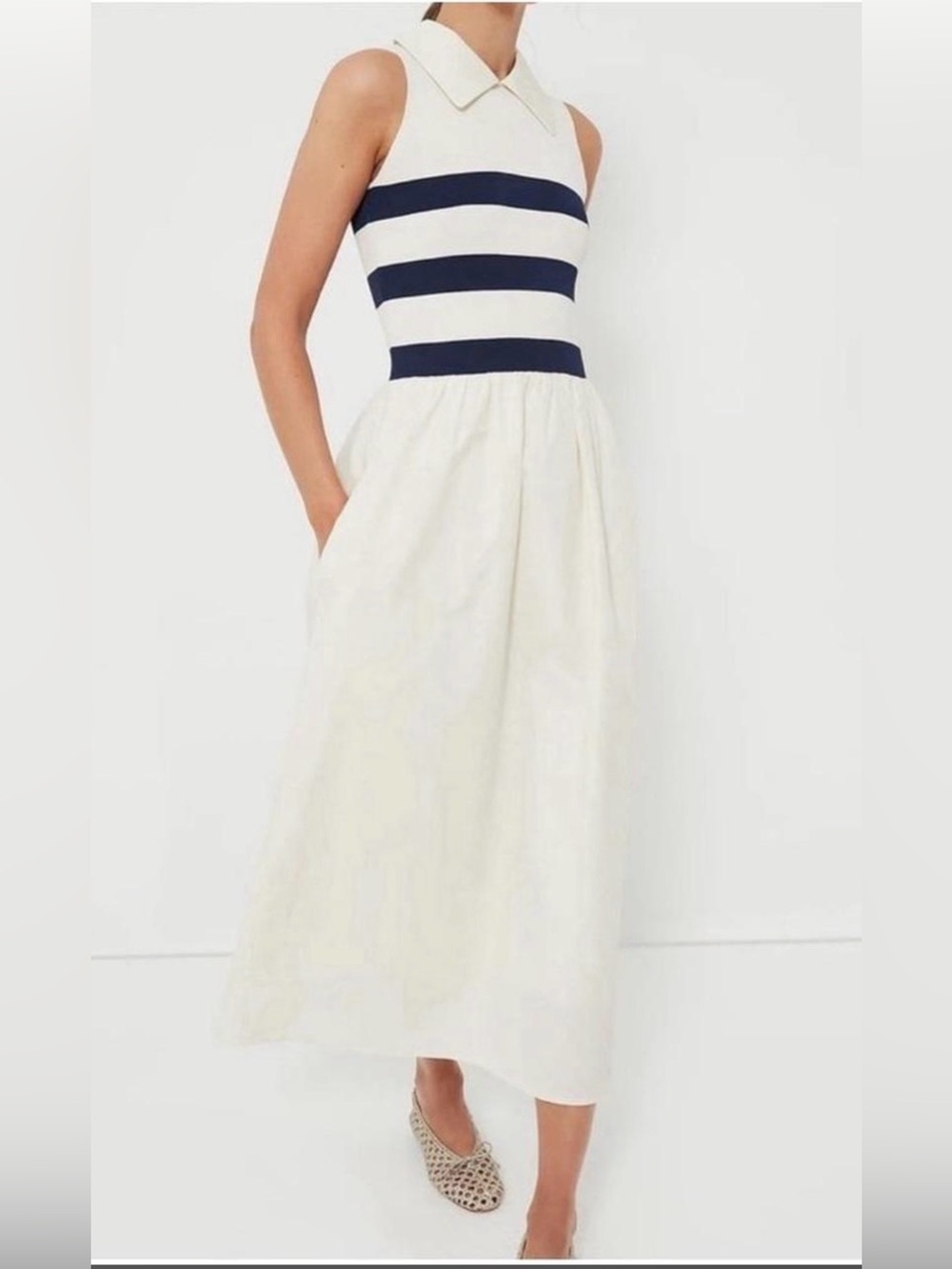 Tuckernuck Ivory Stripe Marina Dress - size large